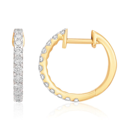 9ct Yellow Gold 0.52ct Diamond Earrings - FJewellery