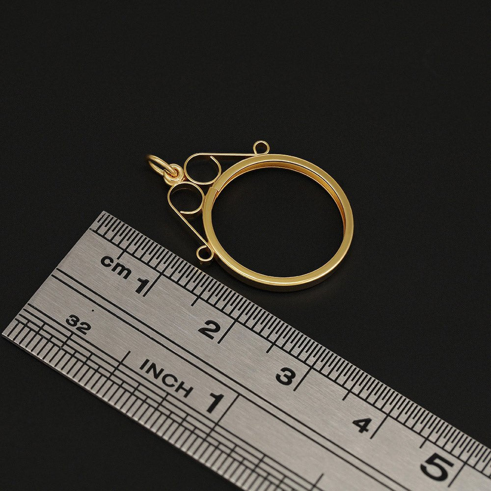 9ct Yellow Gold 1/10 Scroll Top Sovereign Pendant - FJewellery