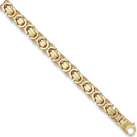 9ct Yellow Gold 11.5mm Byzantine Chain - FJewellery