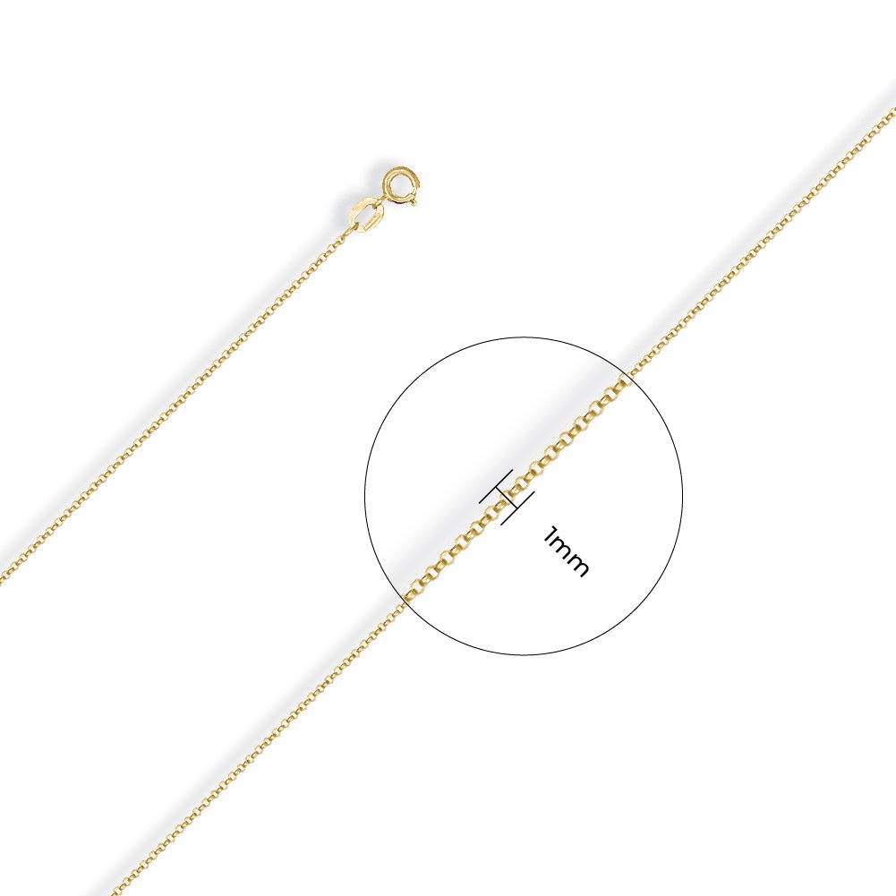 9ct Yellow Gold 1.1mm Belcher Chain - FJewellery