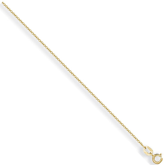 9ct Yellow Gold 1.1mm Belcher Chain - FJewellery