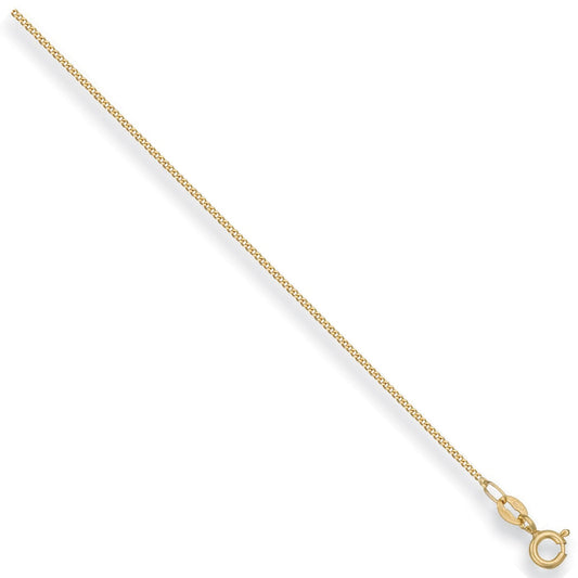 9ct Yellow Gold 1.1mm Curb Chain - FJewellery