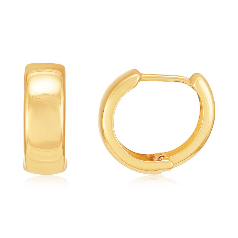 9ct Yellow Gold 13.3mm Hinged Huggies - FJewellery