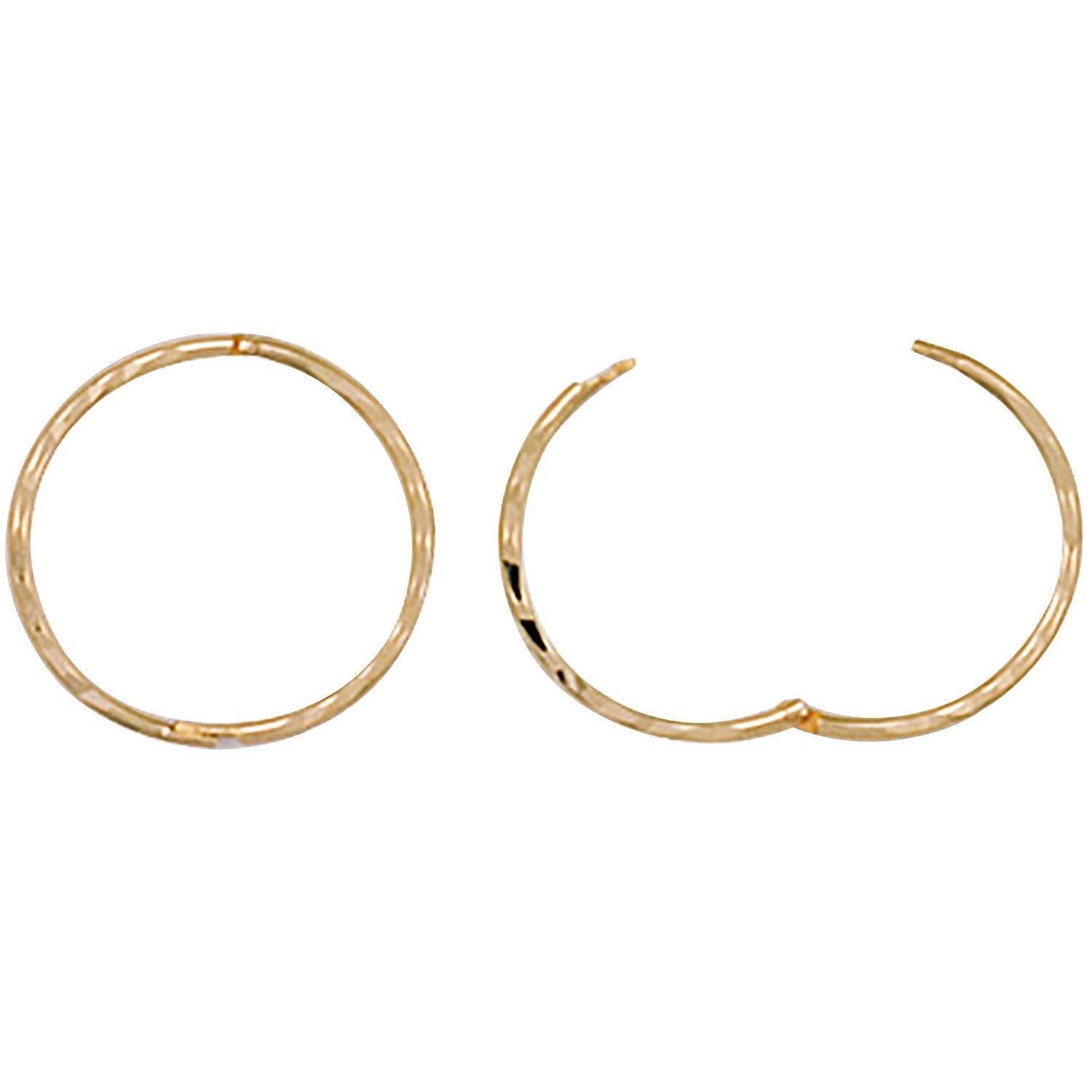 9ct Yellow Gold 14mm Engraved Hinged Sleepers - FJewellery