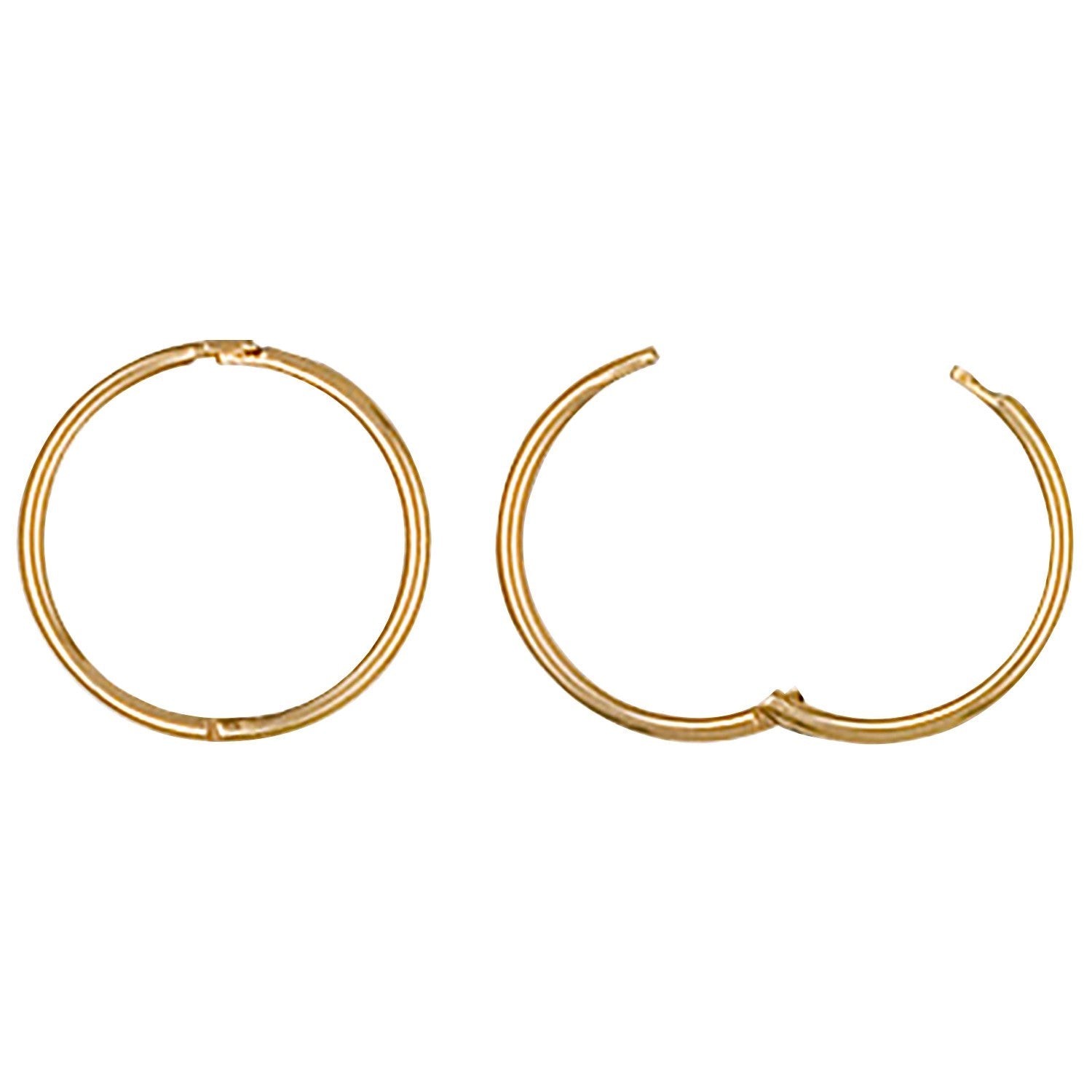 9ct Yellow Gold 14mm Plain Hinged Sleepers - FJewellery