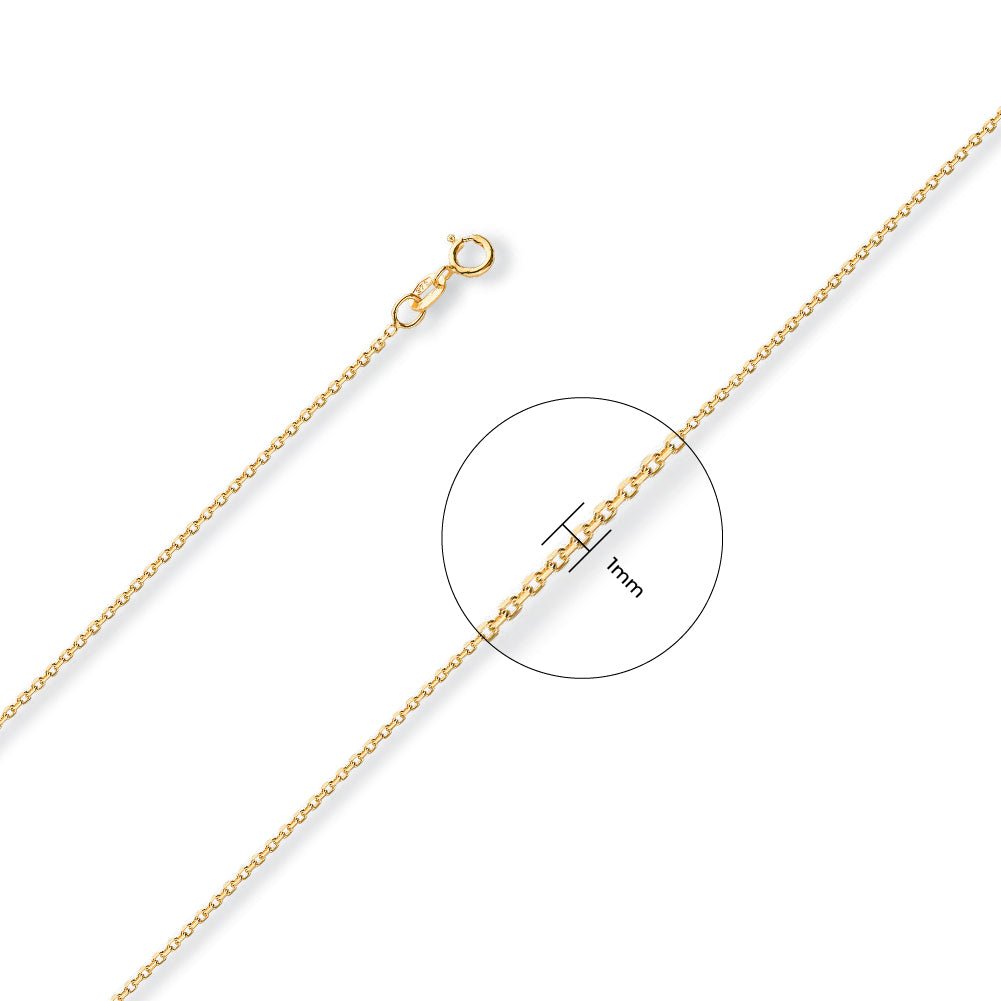 9ct Yellow Gold 1.5mm Trace Chain - FJewellery