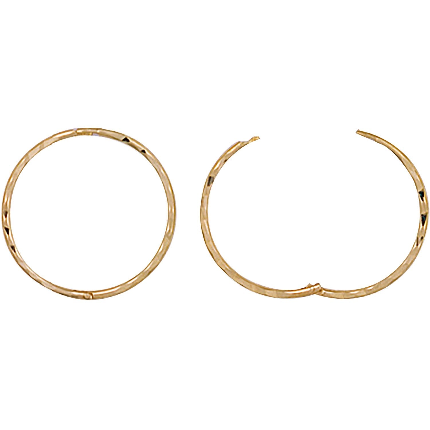 9ct Yellow Gold 16mm Engraved Hinged Sleepers - FJewellery
