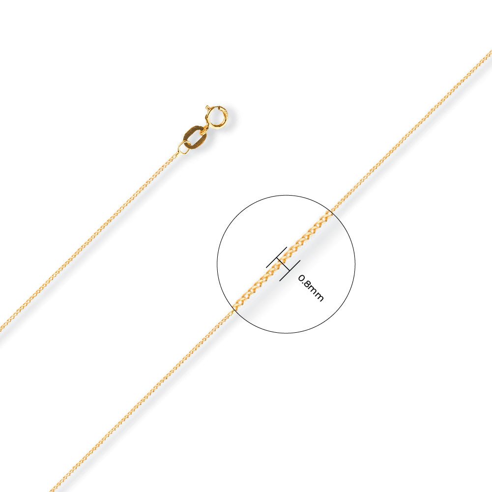 9ct Yellow Gold 1mm Curb Chain - FJewellery