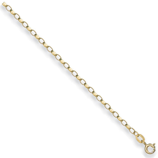 9ct Yellow Gold 2.2mm Oval Belcher Chain - FJewellery