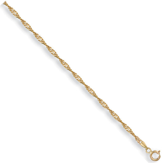 9ct Yellow Gold 2.3mm Singapore Chain - FJewellery