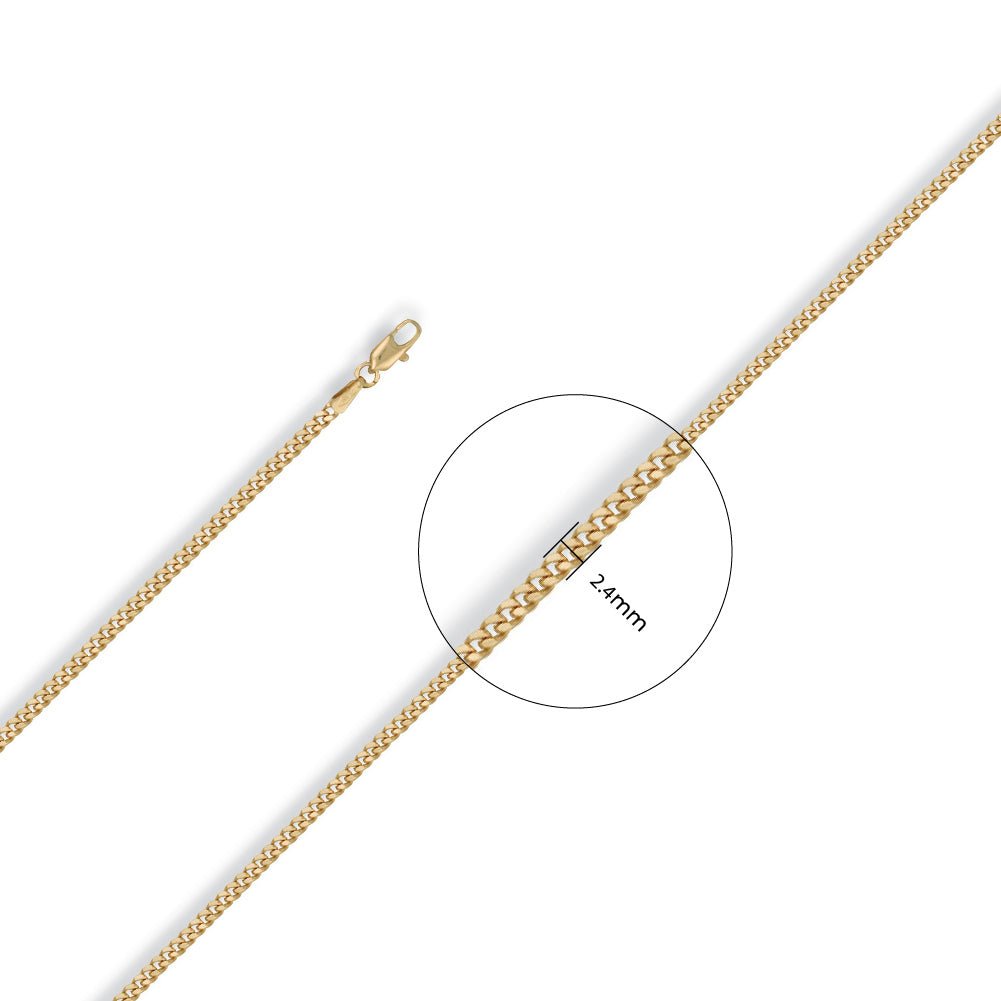 9ct Yellow Gold 2.4mm Curb Chain - FJewellery