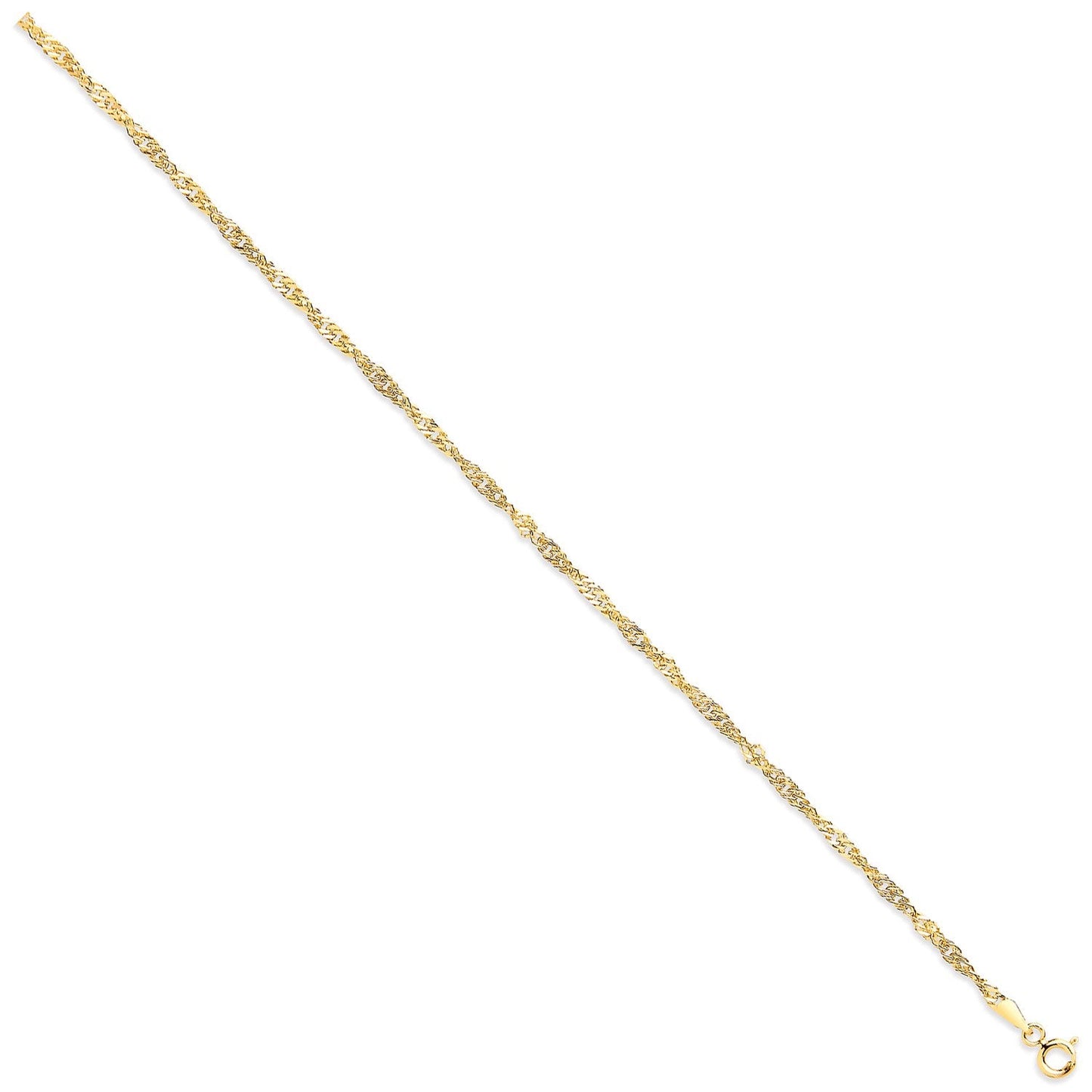 9ct Yellow Gold 2.5mm Singapore Chain - FJewellery