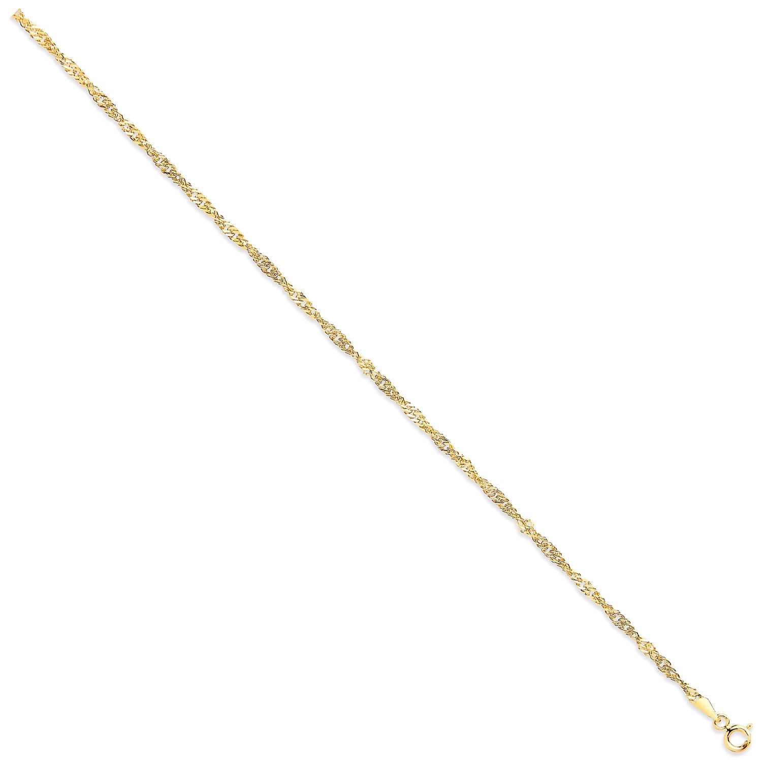 9ct Yellow Gold 2.5mm Singapore Chain - FJewellery