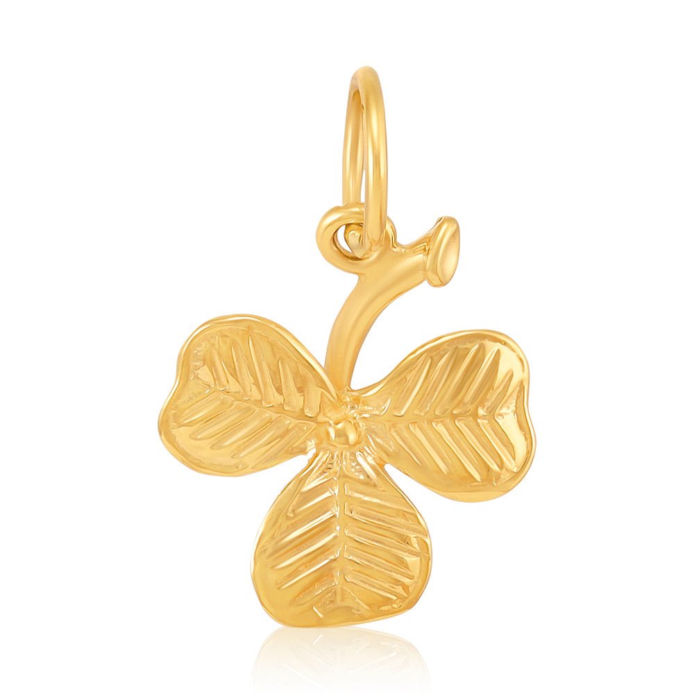 9ct Yellow Gold 3 Leaf Clover Pendant - FJewellery