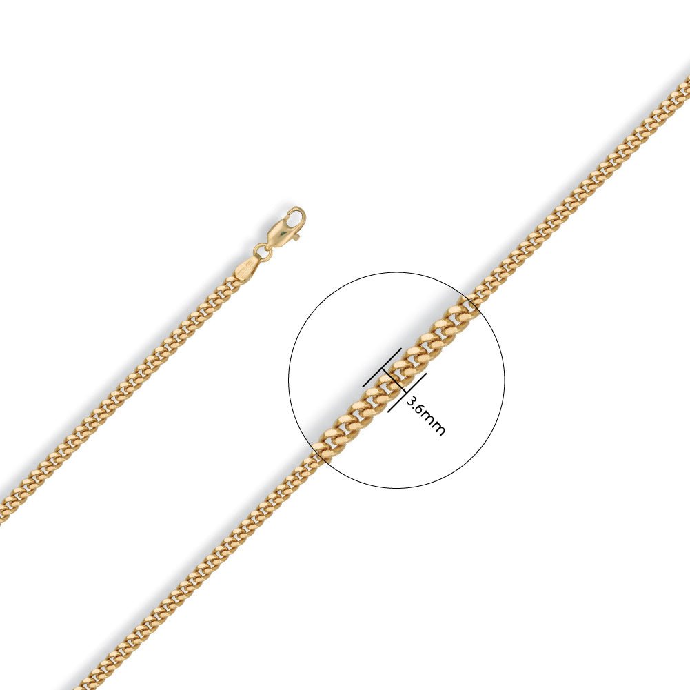9ct Yellow Gold 3.6mm Curb Chain - FJewellery