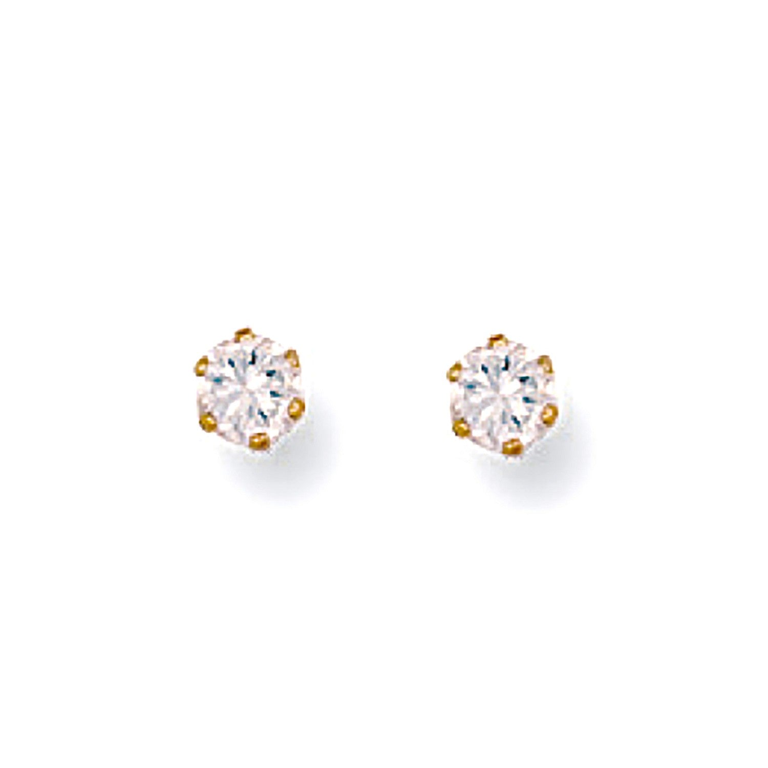 9ct Yellow Gold 3mm Claw Set Cz Studs - FJewellery