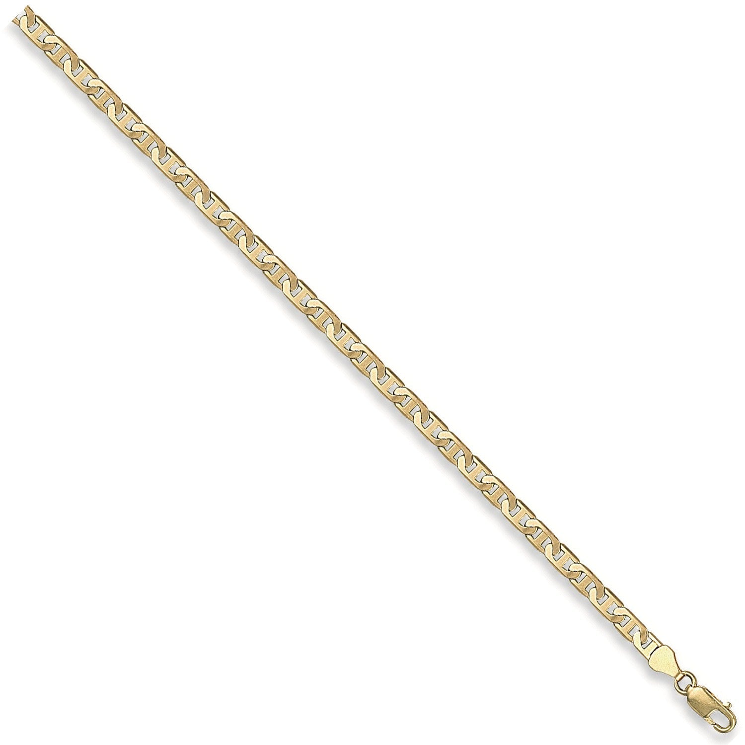 9ct Yellow Gold 4.5mm Flat Anchor Bracelet 7" - FJewellery