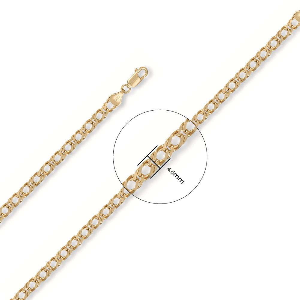 9ct Yellow Gold 4.6mm Classic Curb Chain - FJewellery