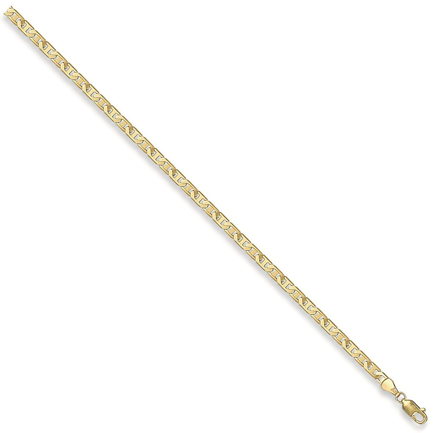9ct Yellow Gold 4mm Anchor Bracelet - FJewellery