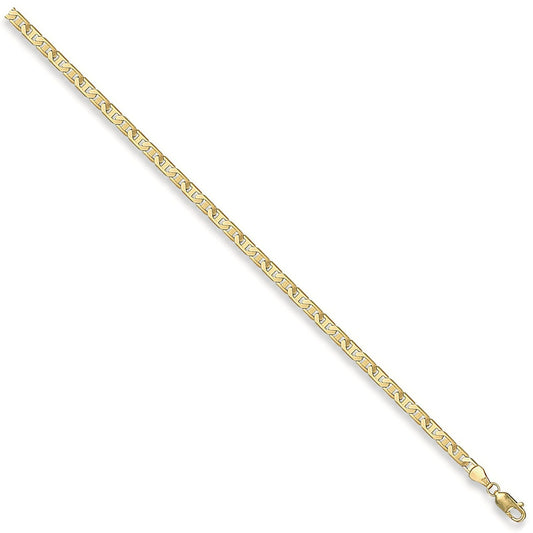 9ct Yellow Gold 4mm Anchor Bracelet - FJewellery