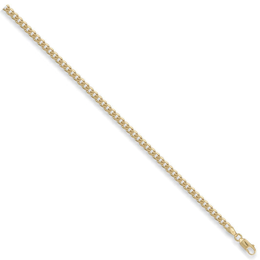 9ct Yellow Gold 4mm Curb Bracelet 8" - FJewellery