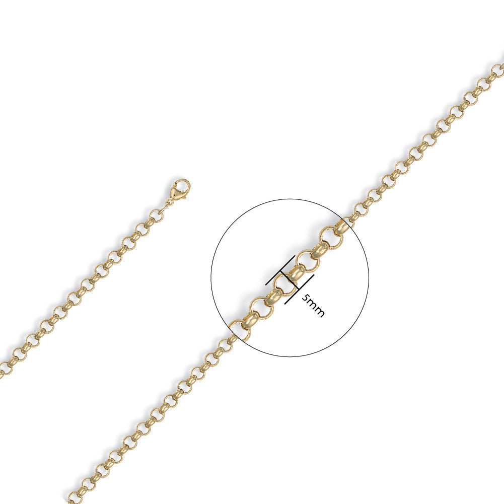 9ct Yellow Gold 5.2mm Belcher Chain - FJewellery