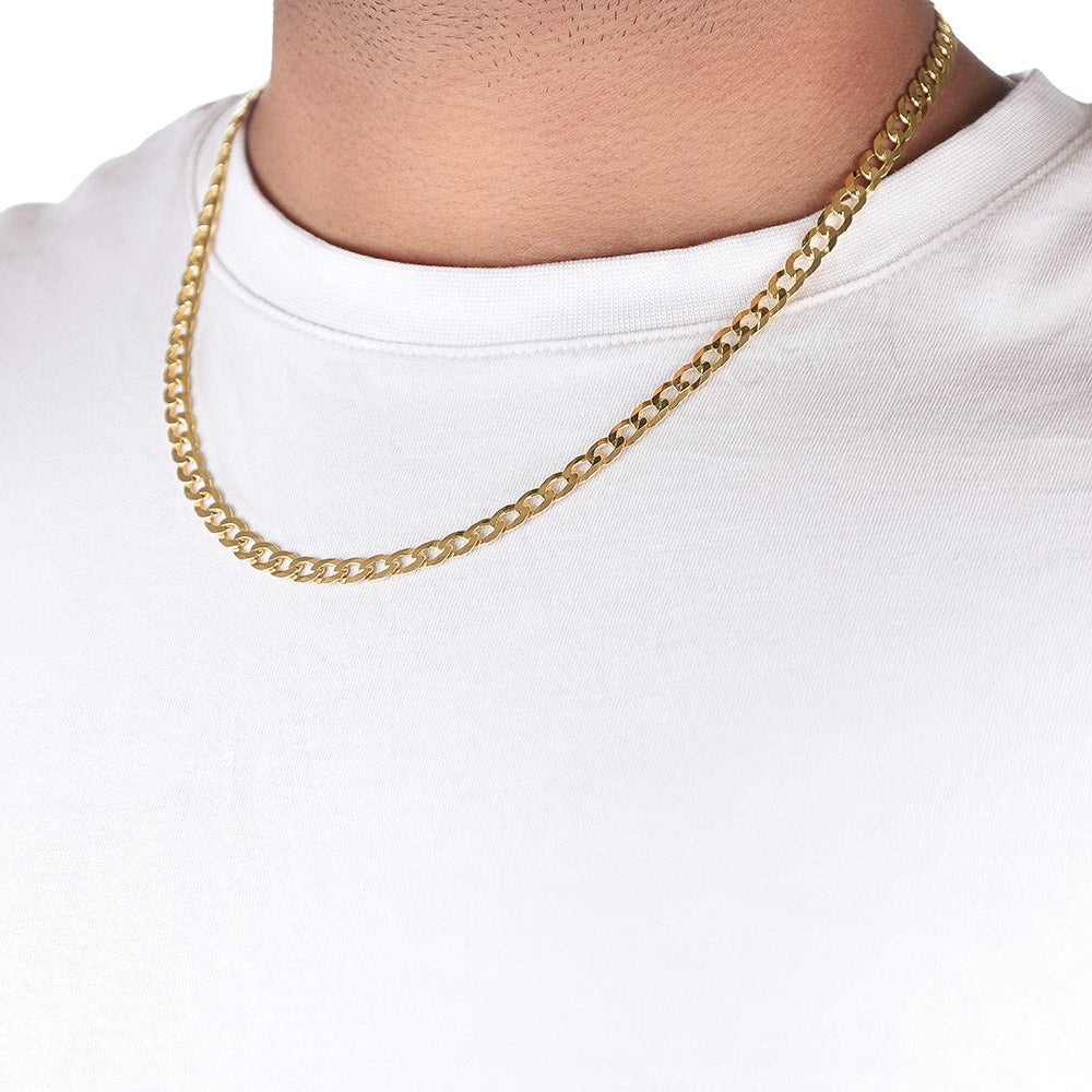 9ct Yellow Gold 5.5mm Classic Curb Chain - FJewellery