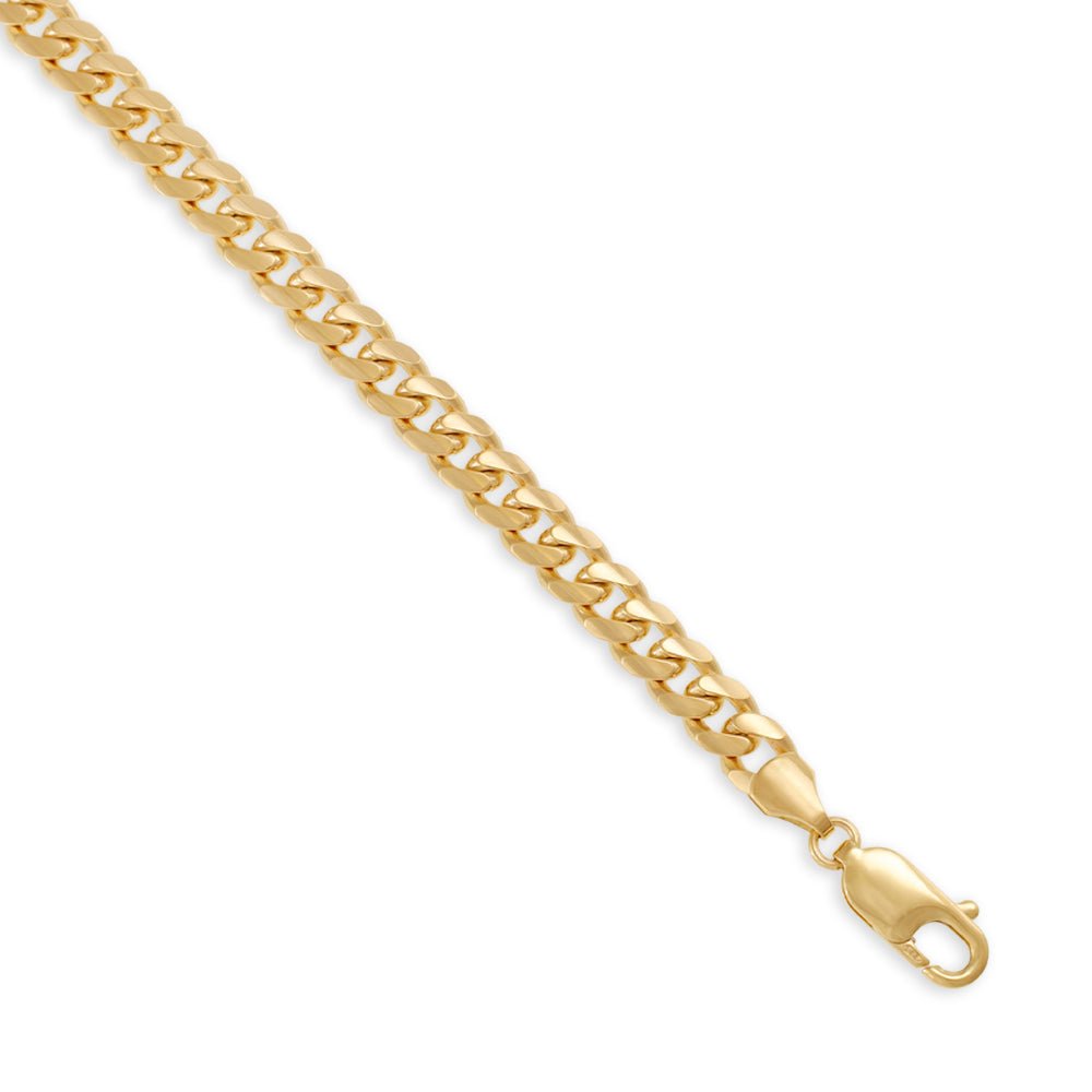 9ct Yellow Gold 5.5mm Strong Curb Bracelet 7" - FJewellery