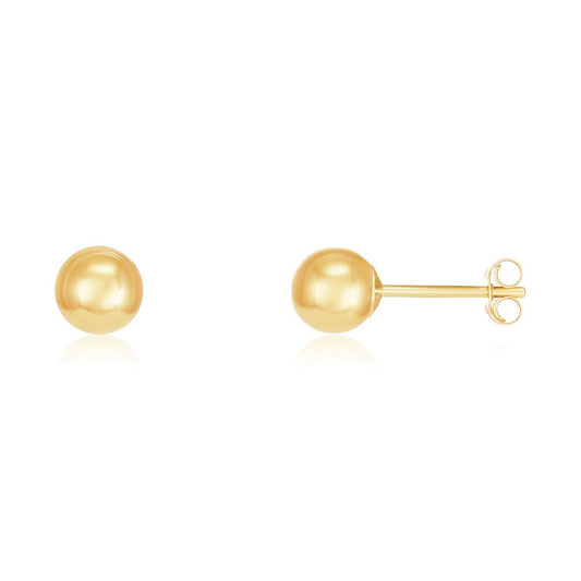 9ct Yellow Gold 5mm Ball Studs - FJewellery