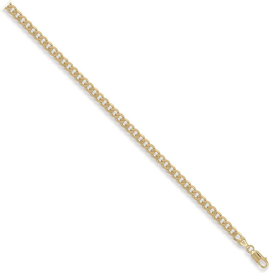 9ct Yellow Gold 5mm Classic Curb Bracelet 7" - FJewellery