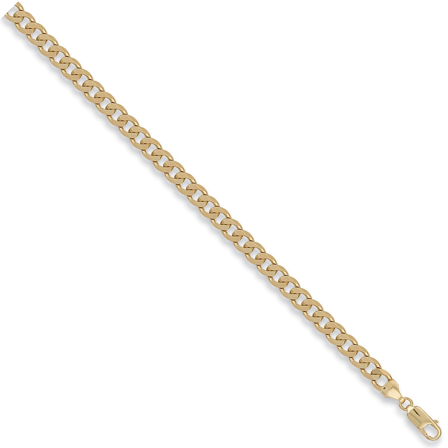 9ct Yellow Gold 6.5mm Curb Bracelet 8" - FJewellery