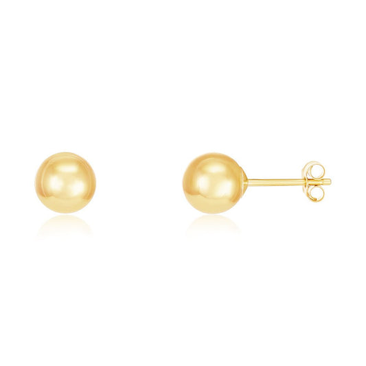 9ct Yellow Gold 6mm Ball Studs - FJewellery