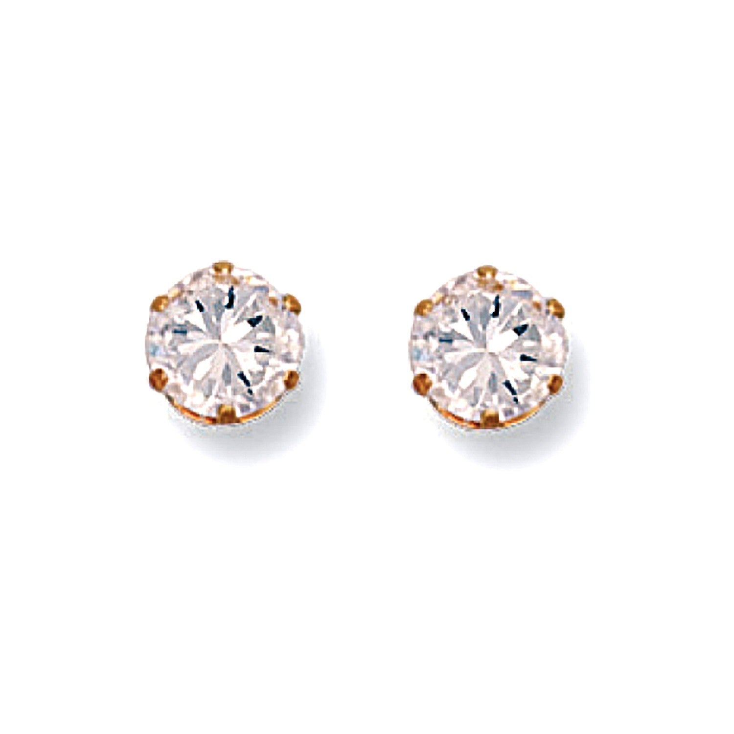 9ct Yellow Gold 6mm Claw Set Cz Studs - FJewellery
