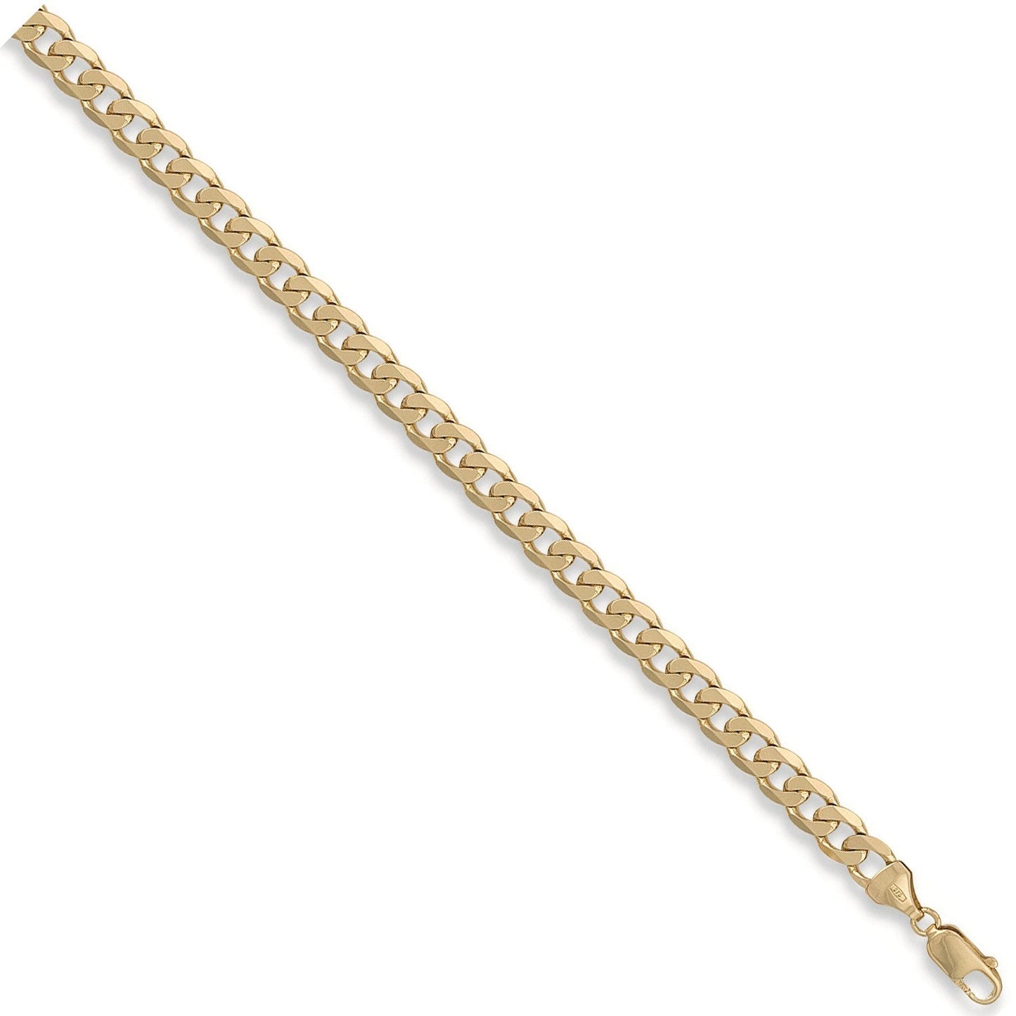 9ct Yellow Gold 7mm Classic Curb Bracelet 8" - FJewellery
