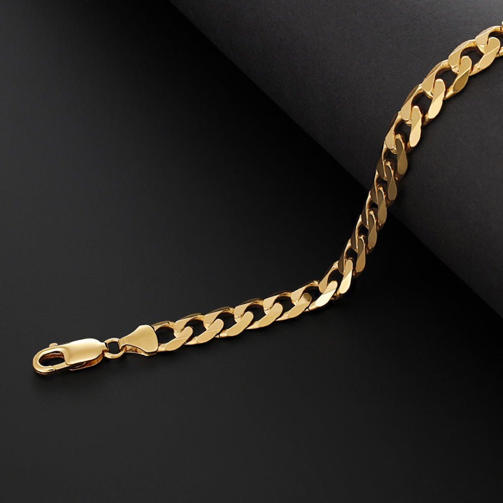 9ct Yellow Gold 9.5mm Curb Bracelet - FJewellery