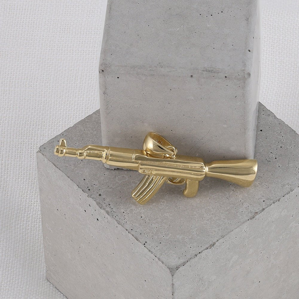 9ct yellow gold AK47 Pendants PD60-9-51-2 - FJewellery