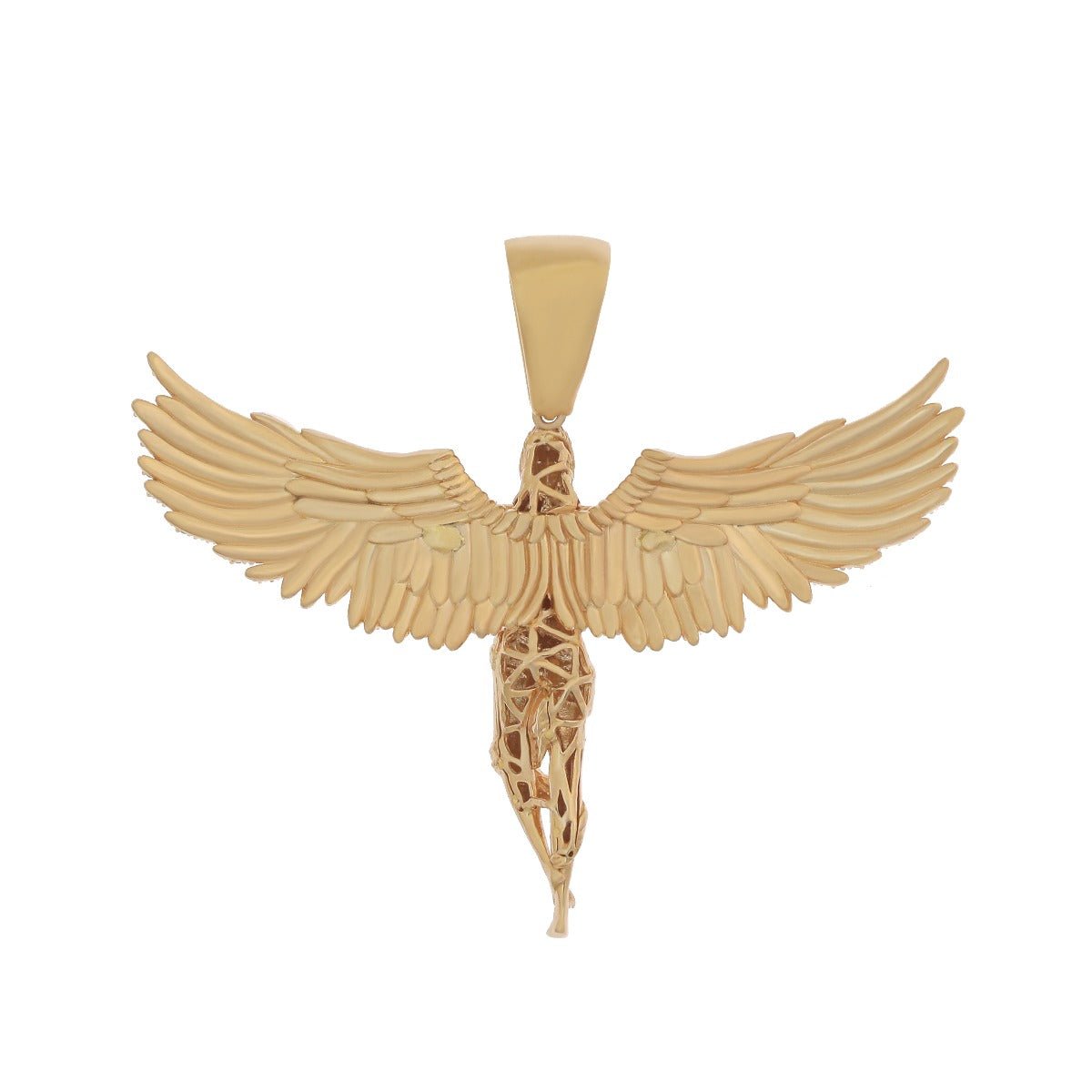 9ct Yellow Gold Angel Pendant 52mm - FJewellery