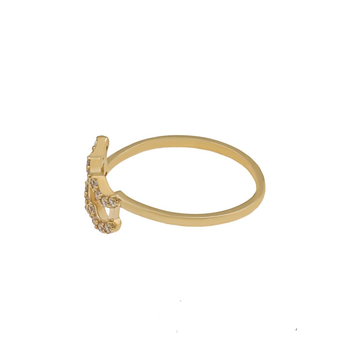 9ct Yellow Gold Aqarius Zodiac CZ ring HPR0055 - FJewellery