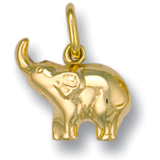 9ct Yellow Gold Baby Elephant Pendant - FJewellery
