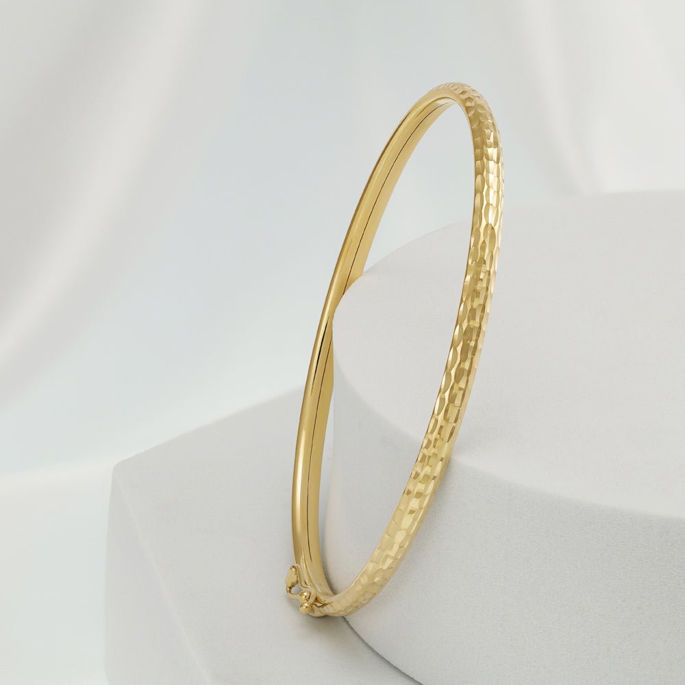 9ct Yellow Gold Bangle 3.6mm - FJewellery