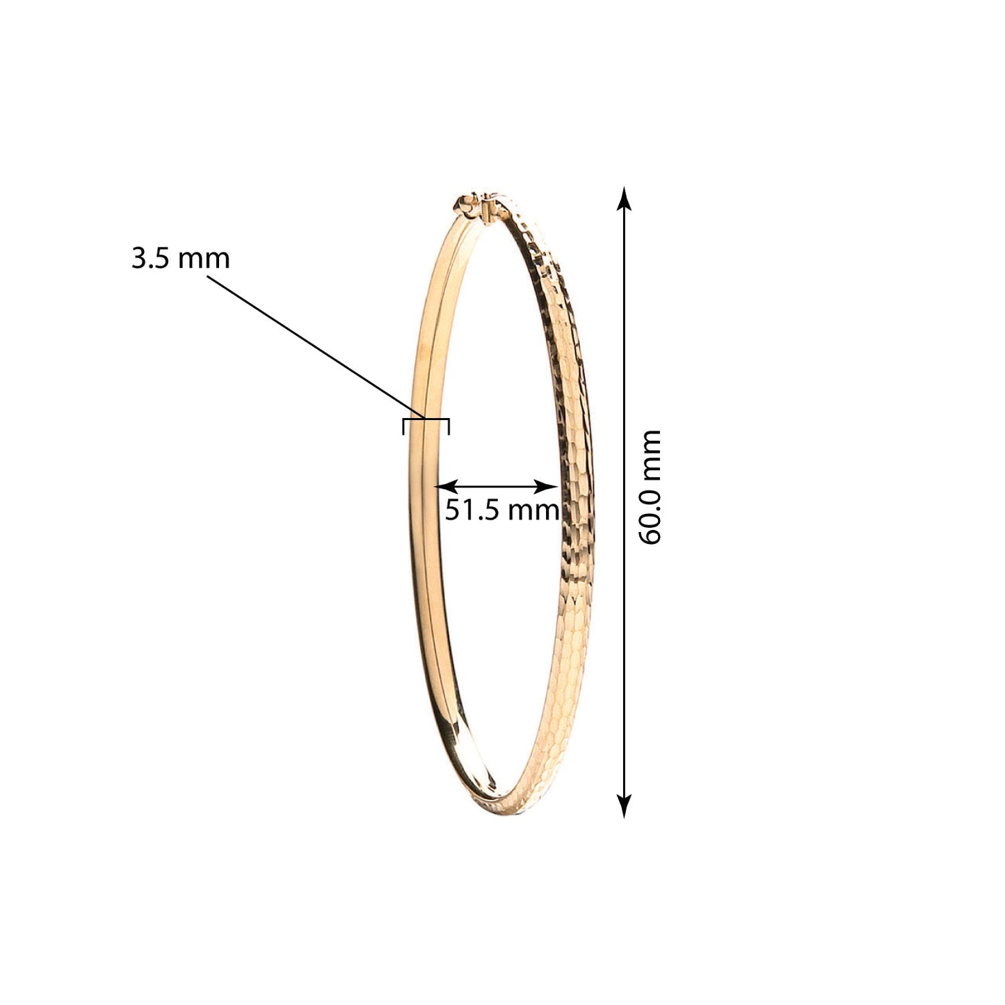 9ct Yellow Gold Bangle 3.6mm - FJewellery