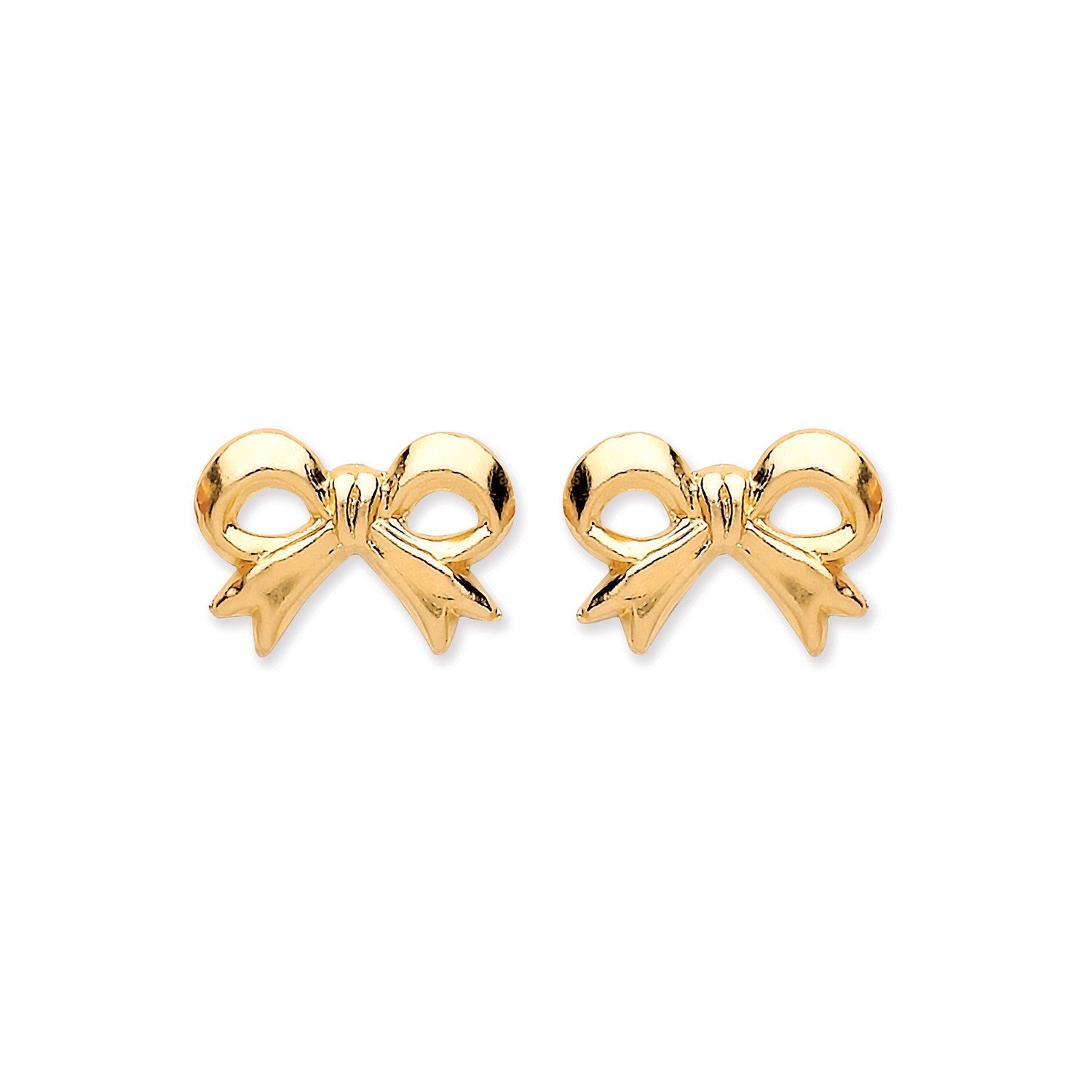 9ct Yellow Gold Bow Stud Earrings - FJewellery