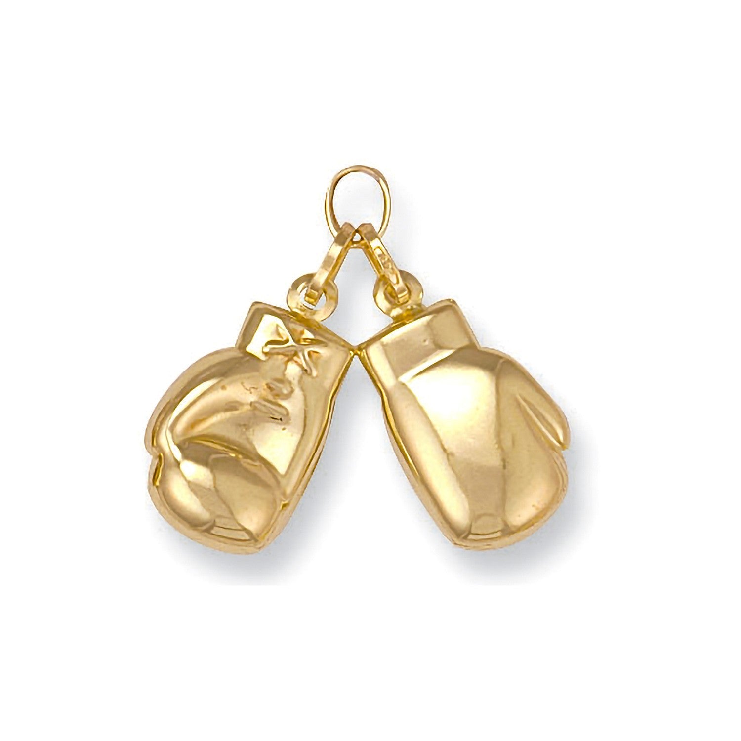 9ct Yellow Gold Boxing Plain Gloves Pendant - FJewellery