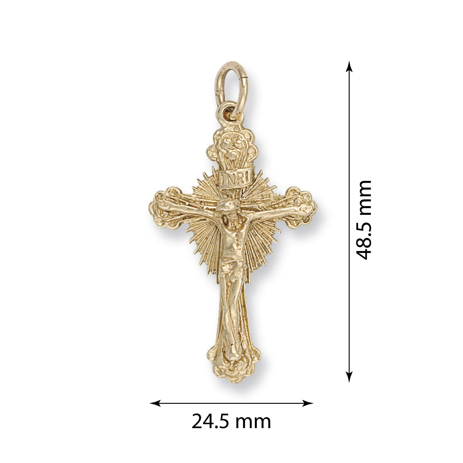 9ct Yellow Gold Casted Crucifix Pendant - FJewellery