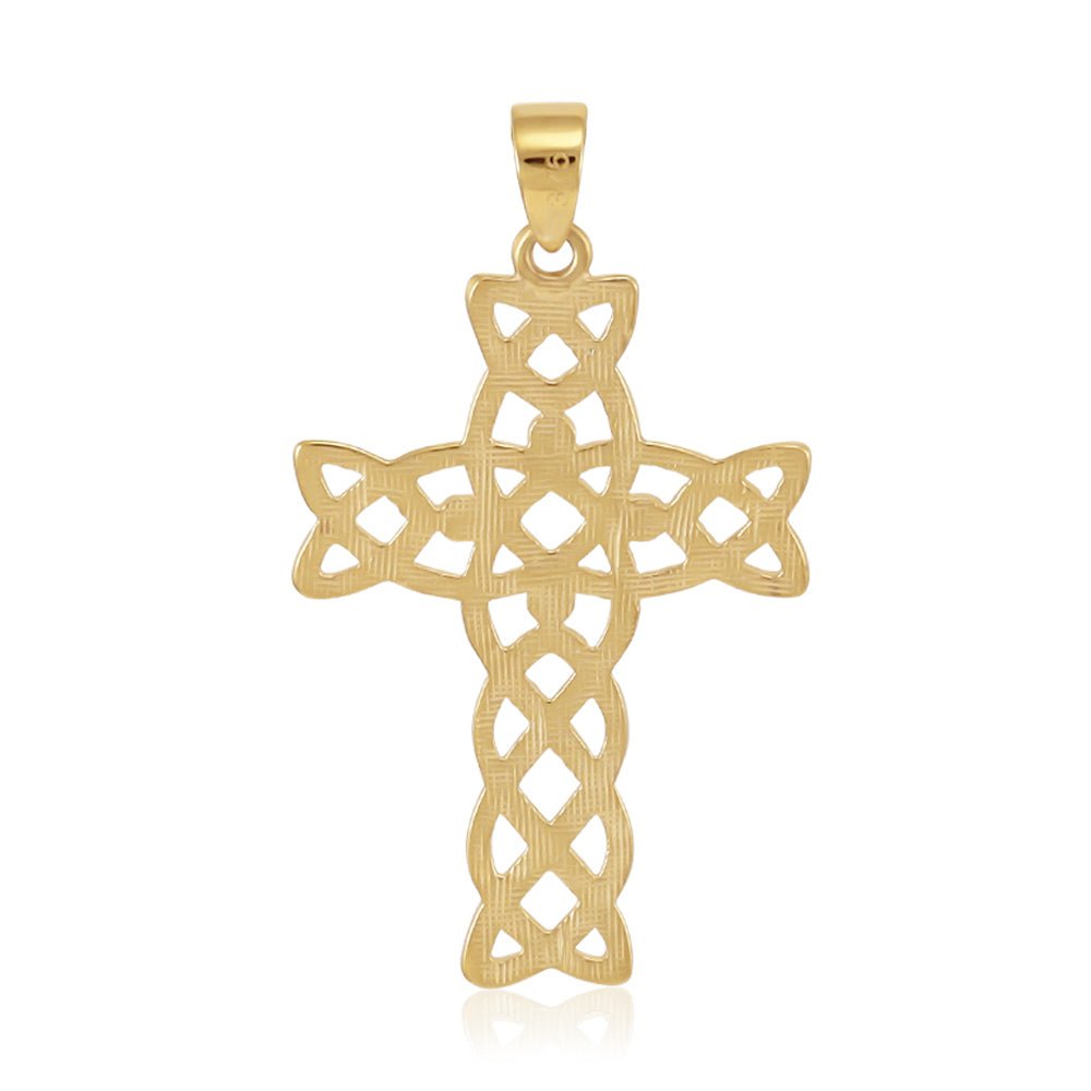 9ct Yellow Gold Celtic Cross - FJewellery