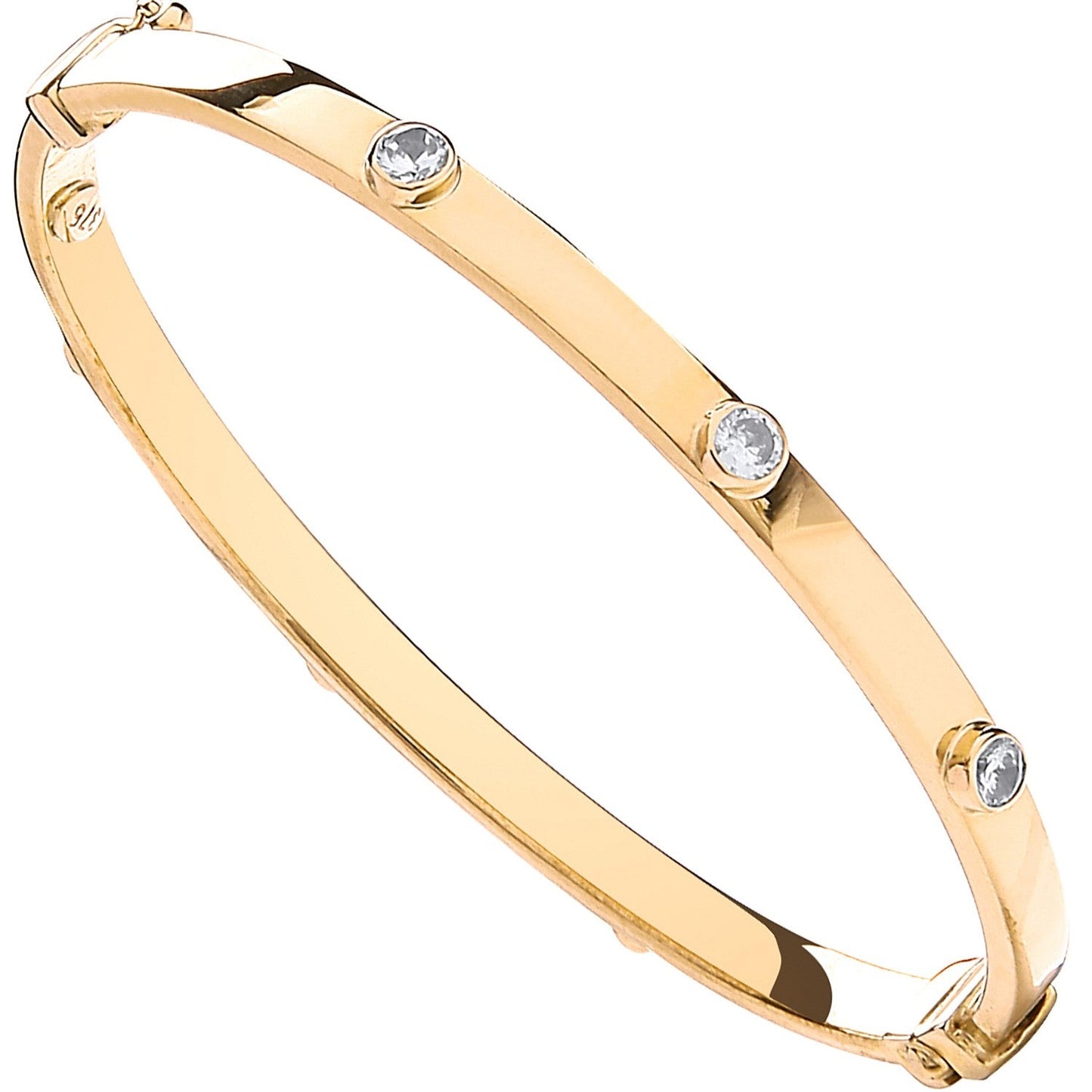 9ct Yellow Gold Childs Bangle 4mm - FJewellery