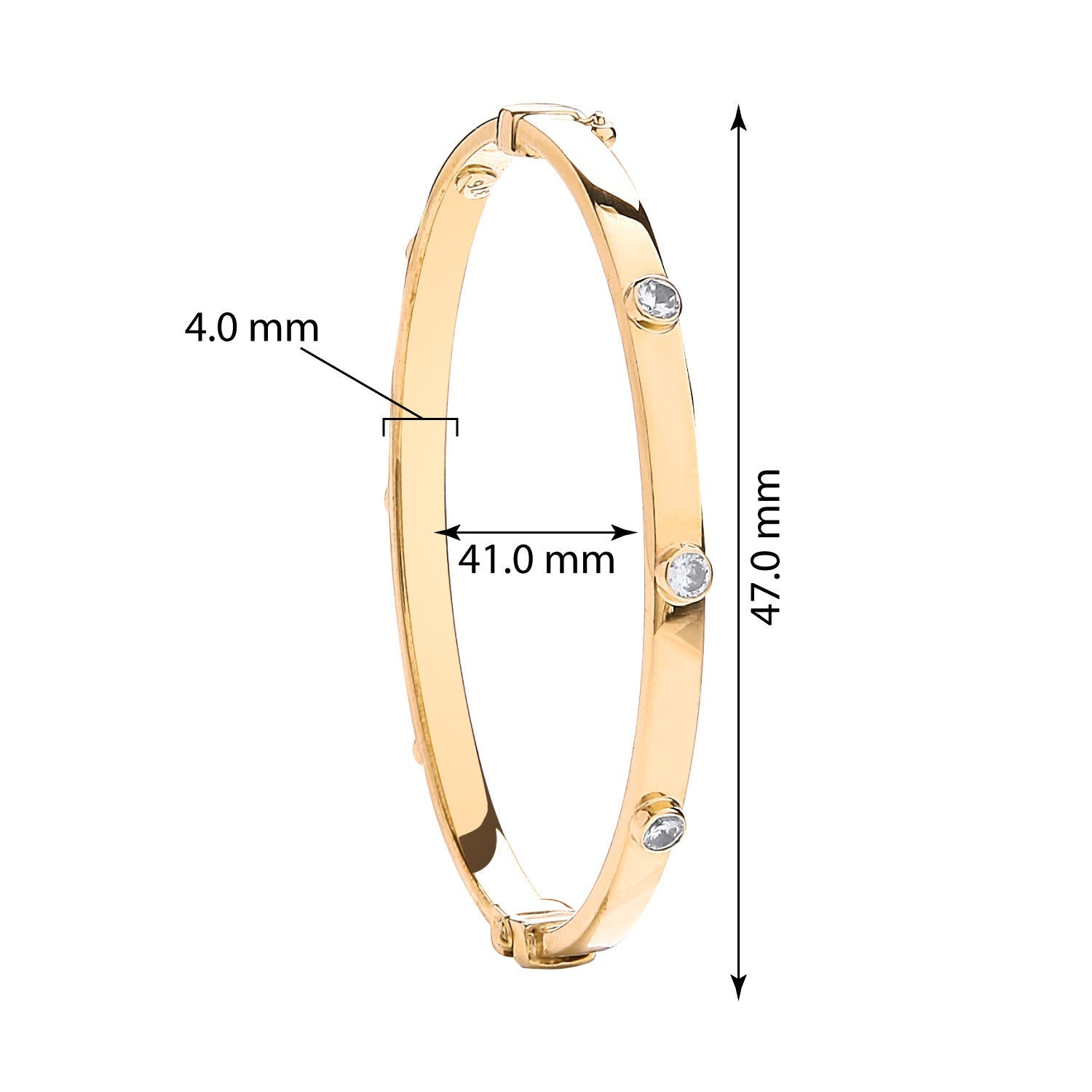 9ct Yellow Gold Childs Bangle 4mm - FJewellery