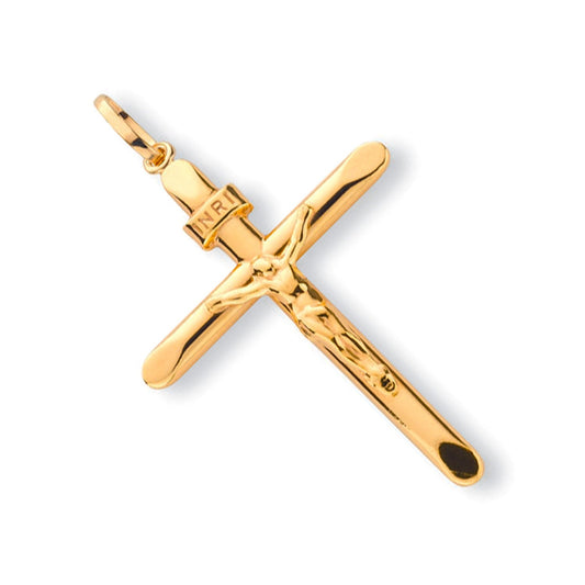 9ct Yellow Gold Classic Crucifix Pendant - FJewellery