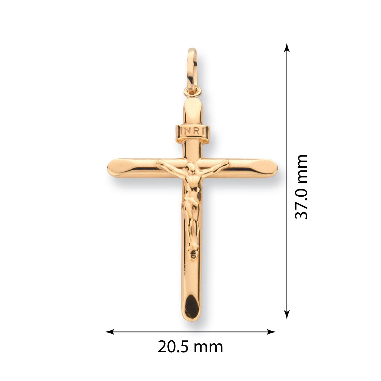 9ct Yellow Gold Classic Crucifix Pendant - FJewellery