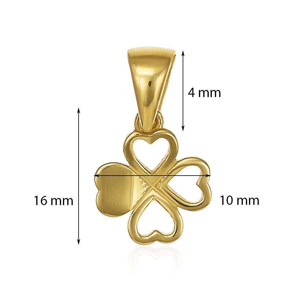 9ct yellow gold Clover Pendants PD60-9-36-17 - FJewellery